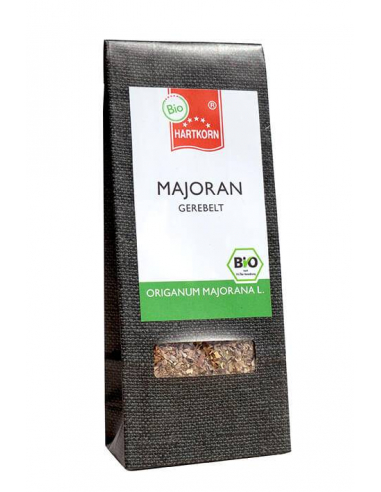Organic spice marjoram rubbed refill bag