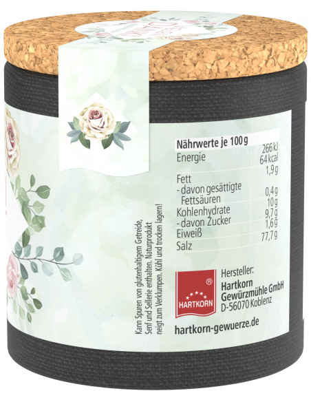 Rechte Rückseite mit hellgrünem Muster, Herstelleradresse und Barcode.