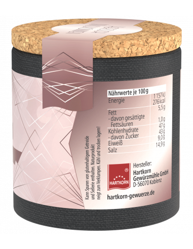 Enthält u. a. Zutatenliste, Nährwertangaben und Adresse von Hartkorn Gewürzmühle.