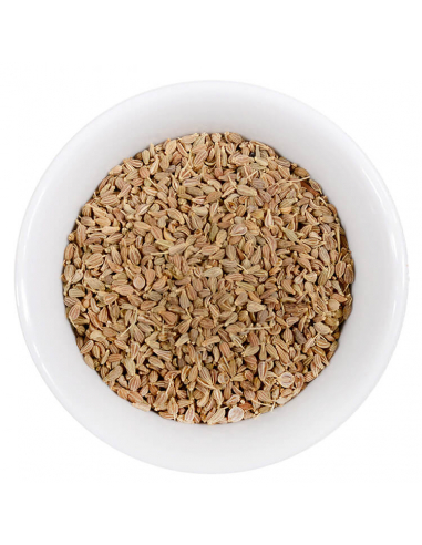 Schale mit getrockneten, braun-beigen Anissamen.
