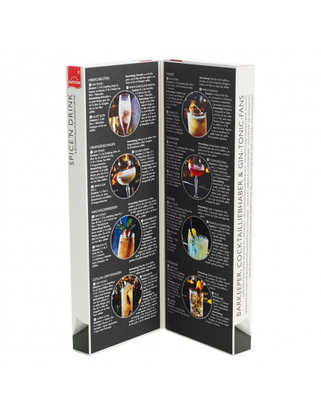 Innenansicht der aufgeklappten Verpackung mit detaillierten Informationen zu den enthaltenen Gewürzen. Innenansicht der aufgeklappten Verpackung mit detaillierten Informationen zu den enthaltenen Gewürzen.