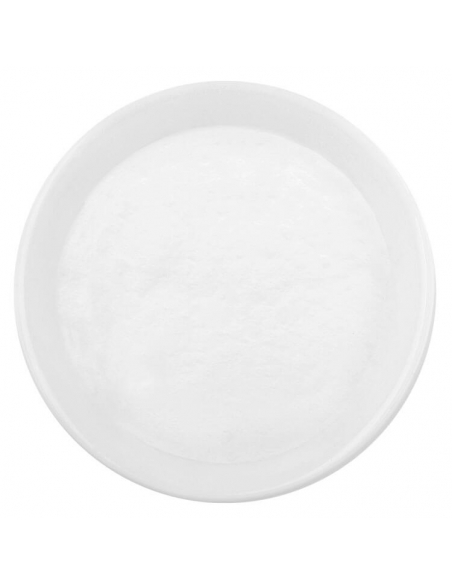 Weiße Schale mit feinem, weißem natron Pulver. Weiße Schale mit feinem, weißem natron Pulver.
