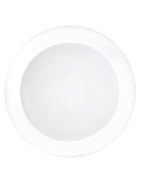 Weiße Schale mit sehr feinem weißen "Hirschhornsalz"; gleichmäßig verteilt. Weiße Schale mit sehr feinem weißen "Hirschhornsalz"; gleichmäßig verteilt.