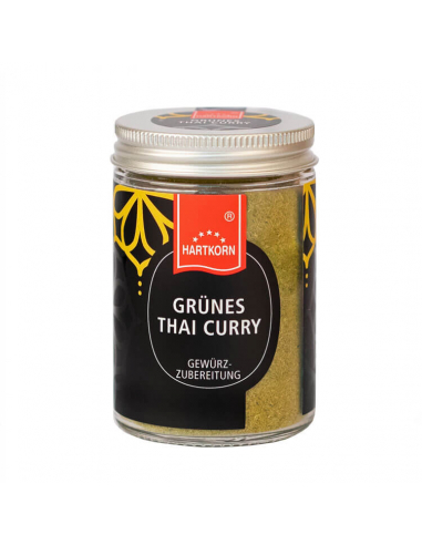 Green Thai curry, medium hot gourmet spice in jar