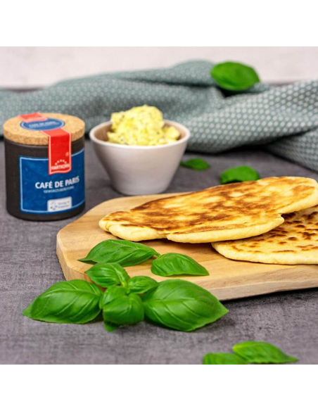 Gewürz in Anwendung - Pita Brot mit Café de Paris
