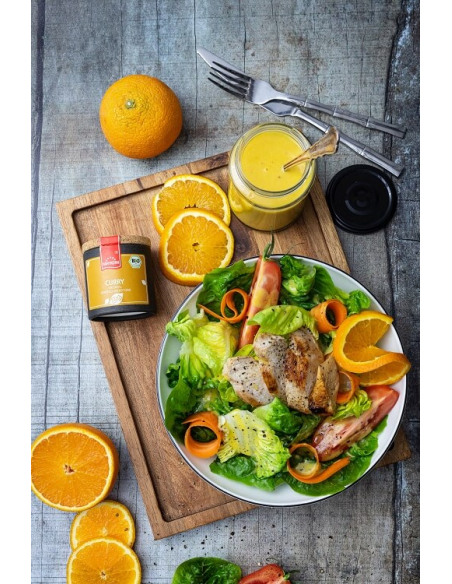 Gewürz in Anwendung - Orangen-Curry Dressing Gewürz in Anwendung - Orangen-Curry Dressing