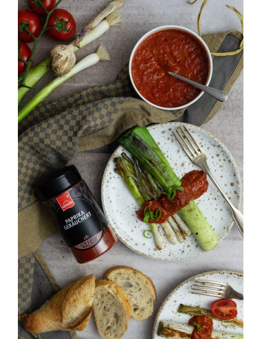 Gewürz in Anwendung - Romesco-Soße mit gegrilltem Lauch