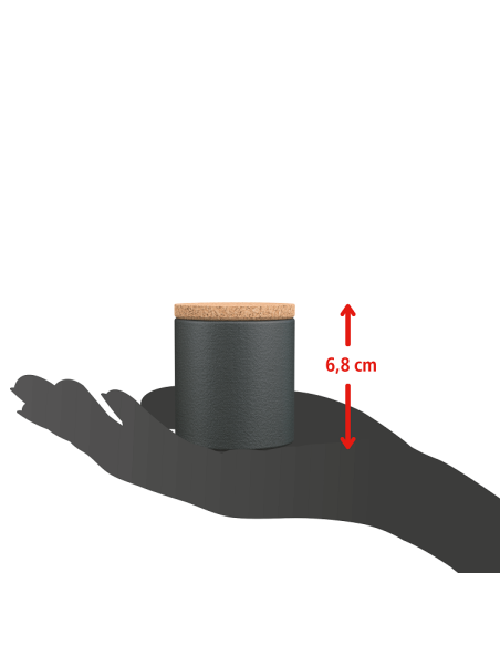 Kräuter Cote d´Azur Bio Kräutermischung - eine rote Pfeilmarkierung zeigt die Höhe von 6,8 cm an.