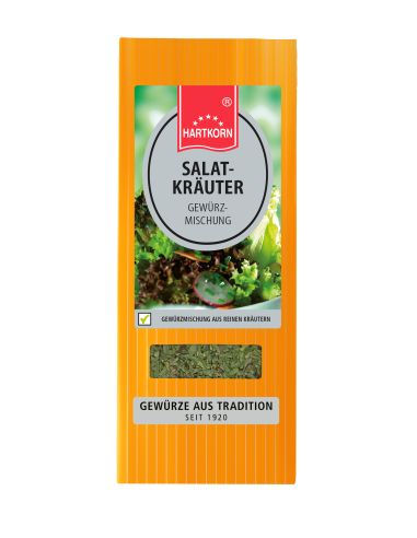 Orangefarbener Gewürzbeutel sichtbar ist – Produktname: „Salat Würzer“.