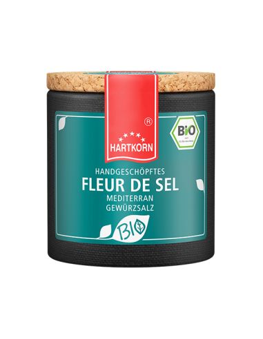 Keramiktöpfchen Fleur de Sel mediterran
Türkisgrünes Töpfchen mit BIO-Siegel und Korkdeckel.