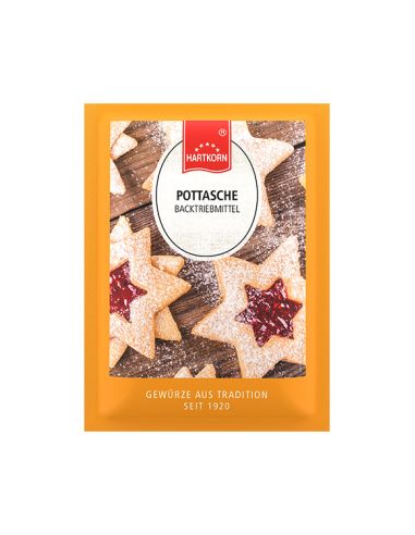 Flachbeutel mit Abbildung von Sternplätzchen mit roter Marmelade