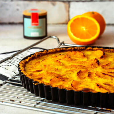 Aromatische Orangentarte mit Keks Gewürz