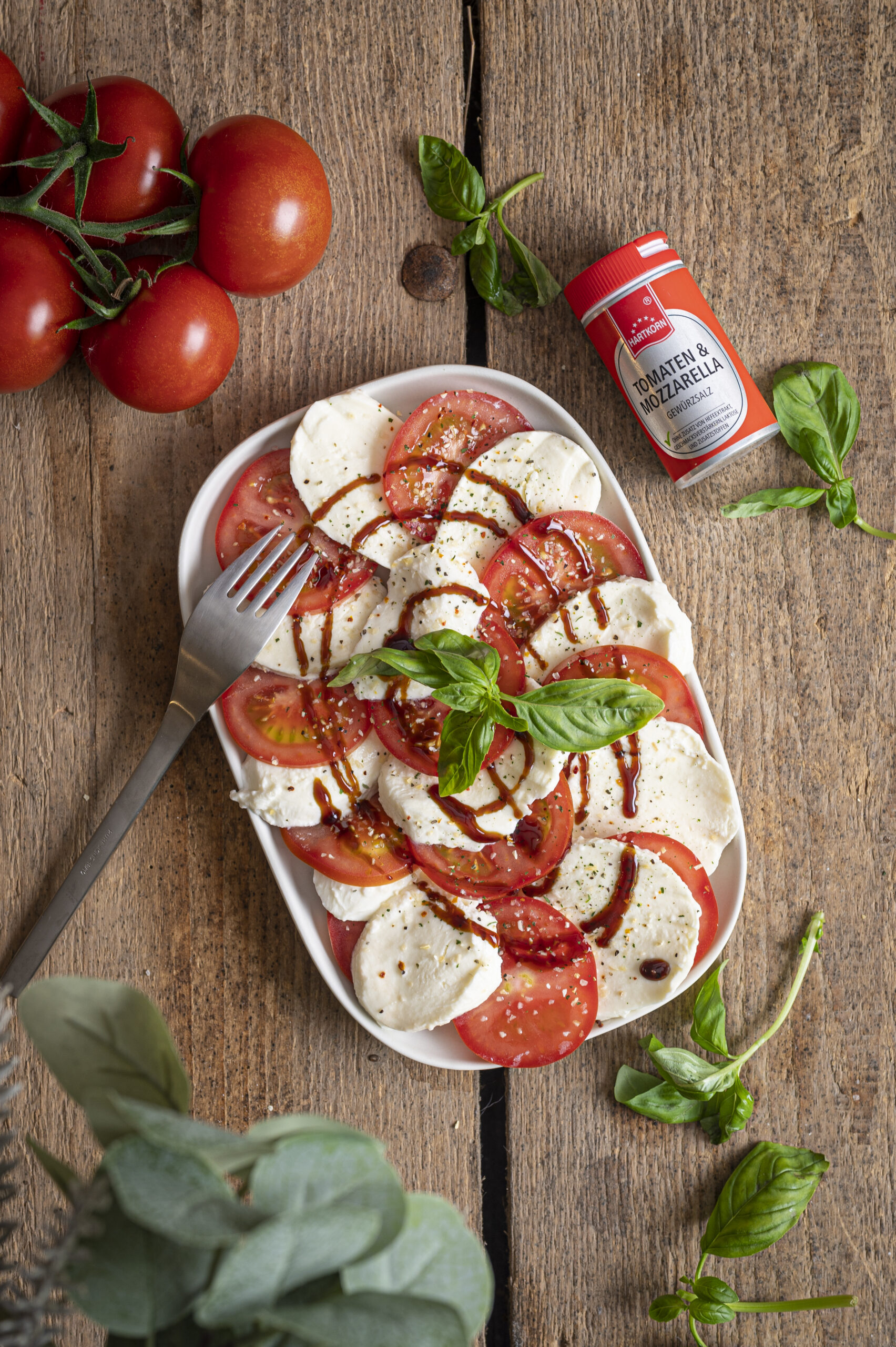 Tomate-Mozzarella Caprese – Rezept mit Hartkorn Tomate-Mozzarella-Gewürzmischung