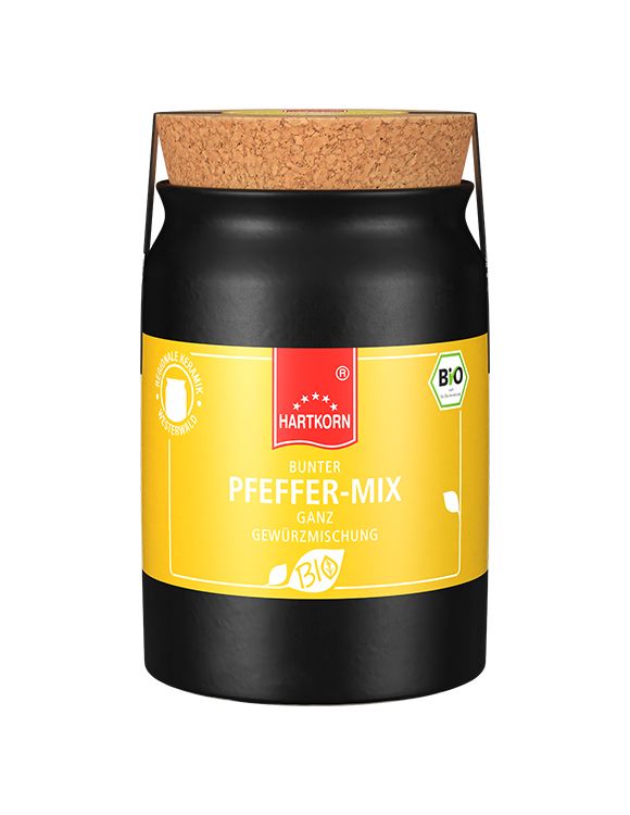 Bio Pfeffer-Mix bunt ganz Gewürzmischung, Keramiktöpfchen