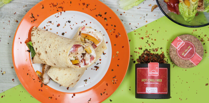 Chicken-Wrap mit Hot Chili Mix