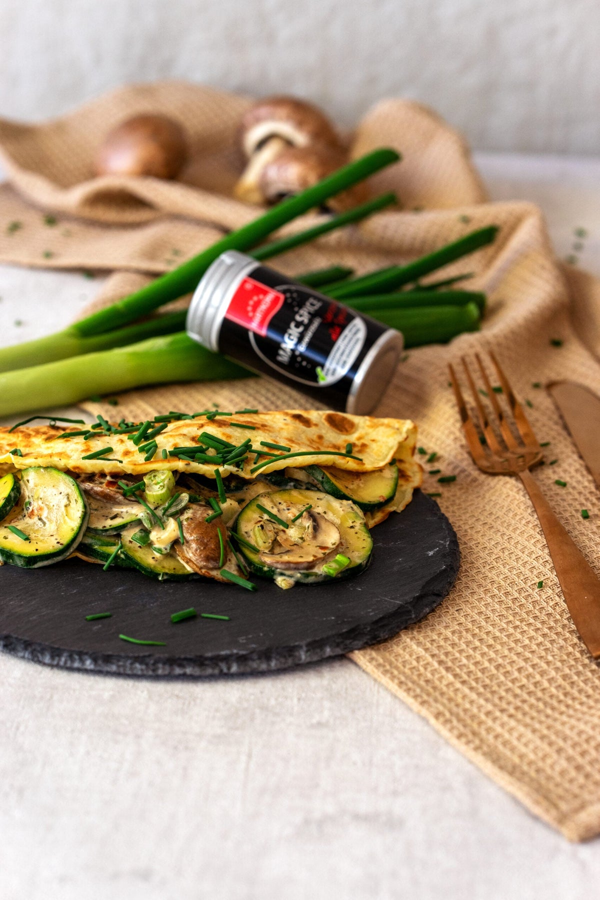 Crêpe mit Gemüsefüllung