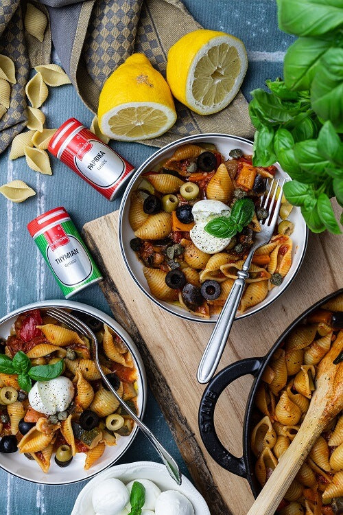 Muschelnudeln mit Ratatouille-Soße