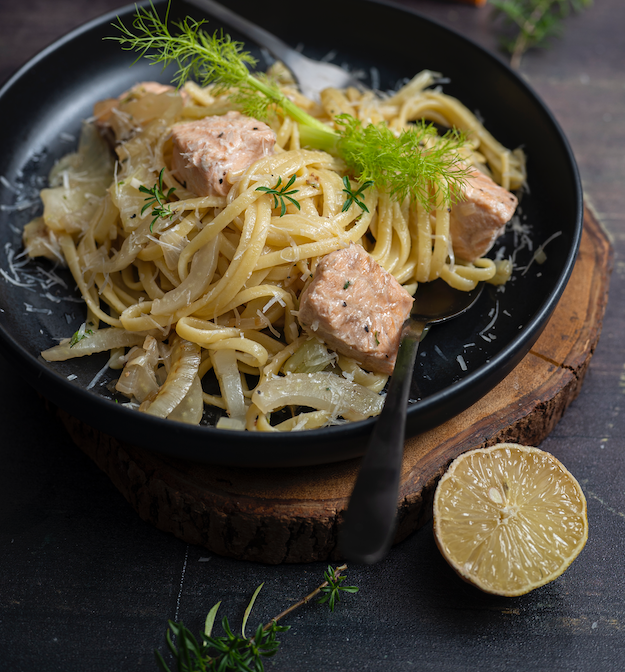 Fenchelnudeln mit Lachs