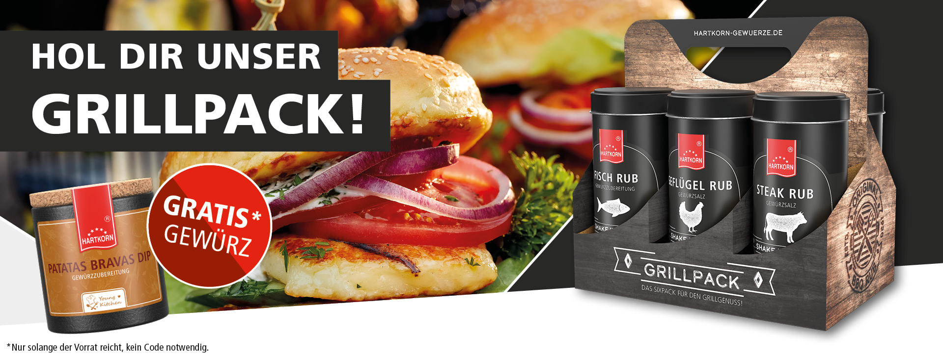 Hartkorn Grillpack mit Steak Rub, Gefl&uuml;gel Rub und Fisch Rub inklusive gratis Patatas Bravas Dip &ndash; BBQ Gew&uuml;rzset f&uuml;r perfekten Grillgenuss.